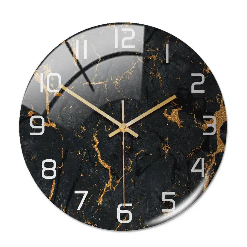 Wall Clock New Listing Round Marble Three-Dimensional Clock 11.81"