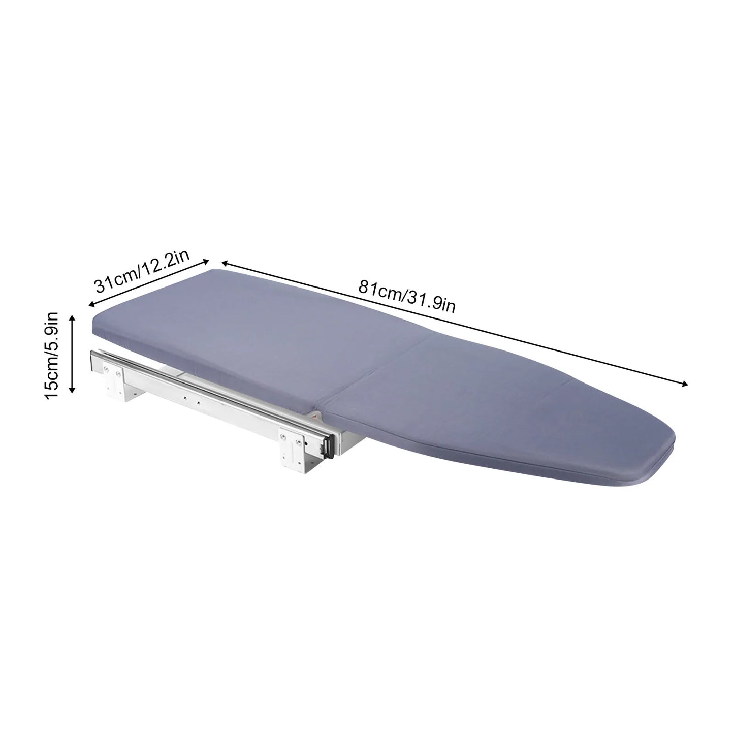 Modern Simplicity Grey Foldable Ironing Board Wardrobe Mount