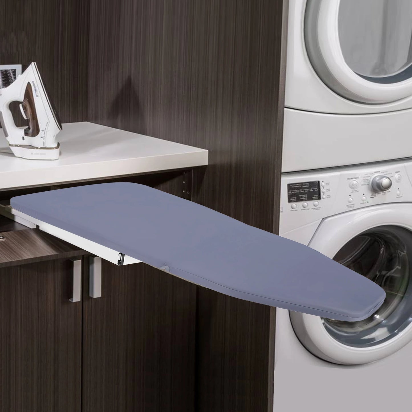 Modern Simplicity Grey Foldable Ironing Board Wardrobe Mount