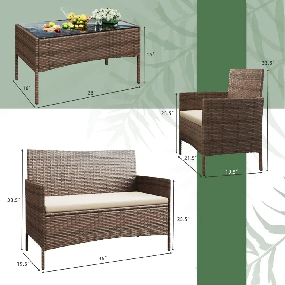 Outdoor Wardrobe Garden Furniture Terrace Brown and Beige