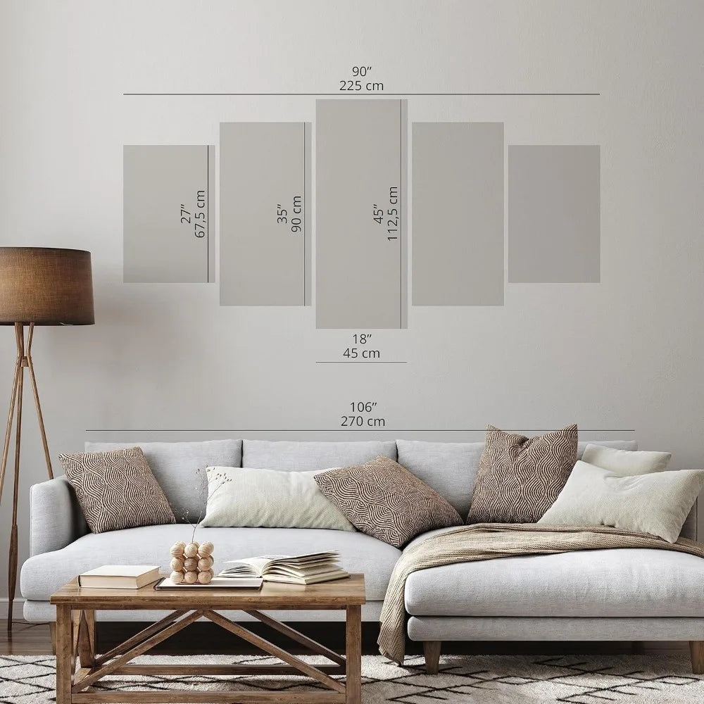 Acoustic Canvas Wall Art Dandelion 90x45 in - 5pcs Picture with Acoustic Foam