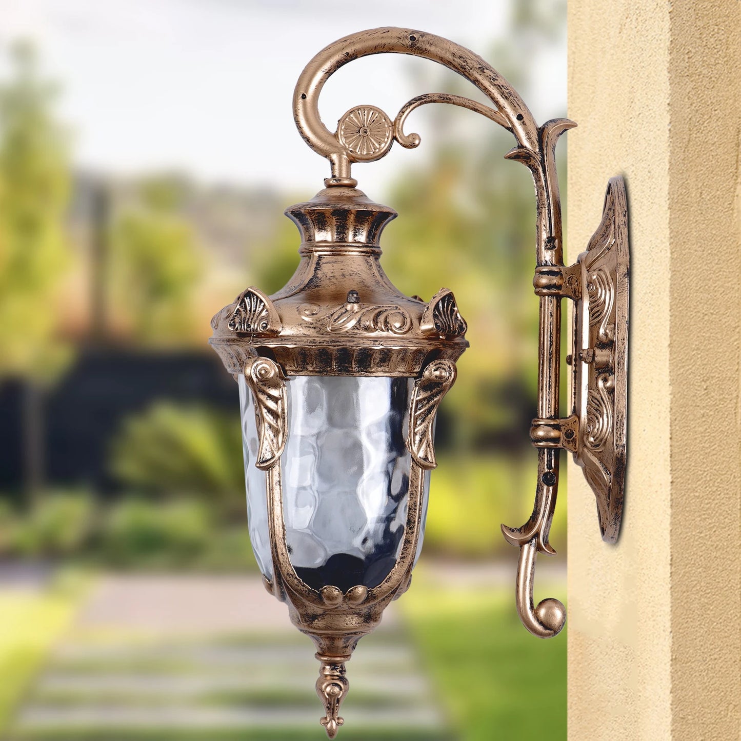 Outdoor Wall Lamp Antique Loft Wood Glass Sconces Vintage
