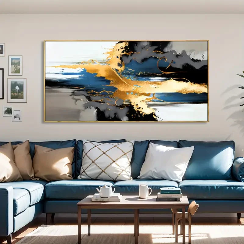 Vibrant Gray Abstract Canvas Art - Large Modern Wall Decor