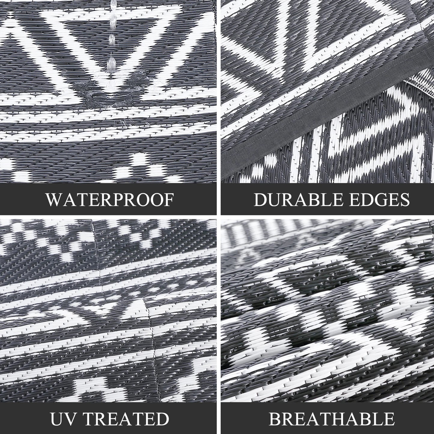 Outdoor Rug 5x8 Waterproof Reversible Patio Rug Outside