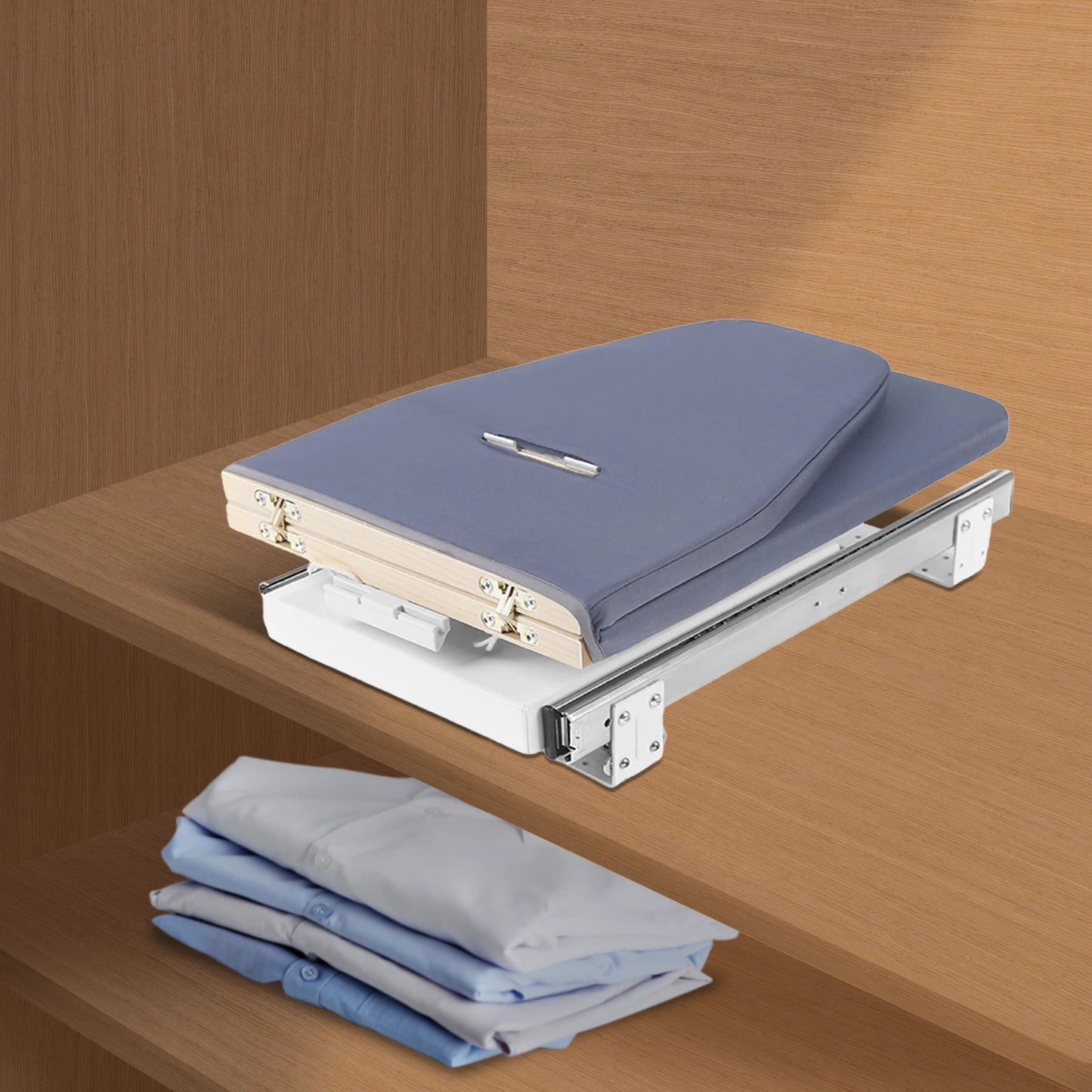 Modern Simplicity Grey Foldable Ironing Board Wardrobe Mount