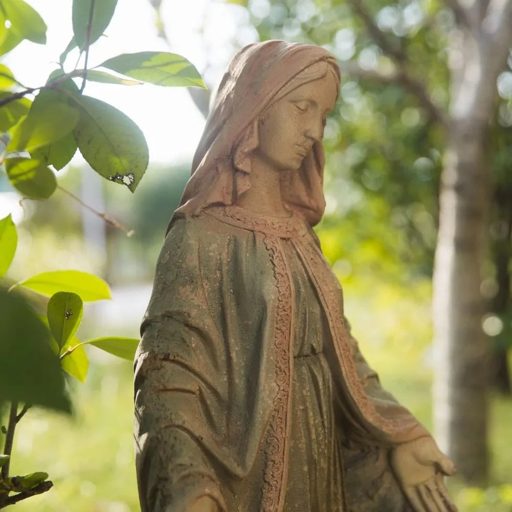 Virgin Mary Garden Statue Handmade Resin High Quality 8.7" x 8.3" x 31.1"