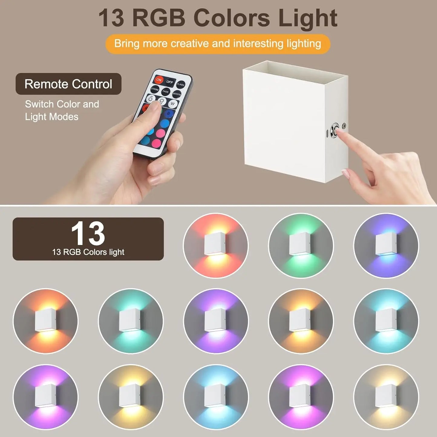 Lightess Battery Operated Wall Sconce