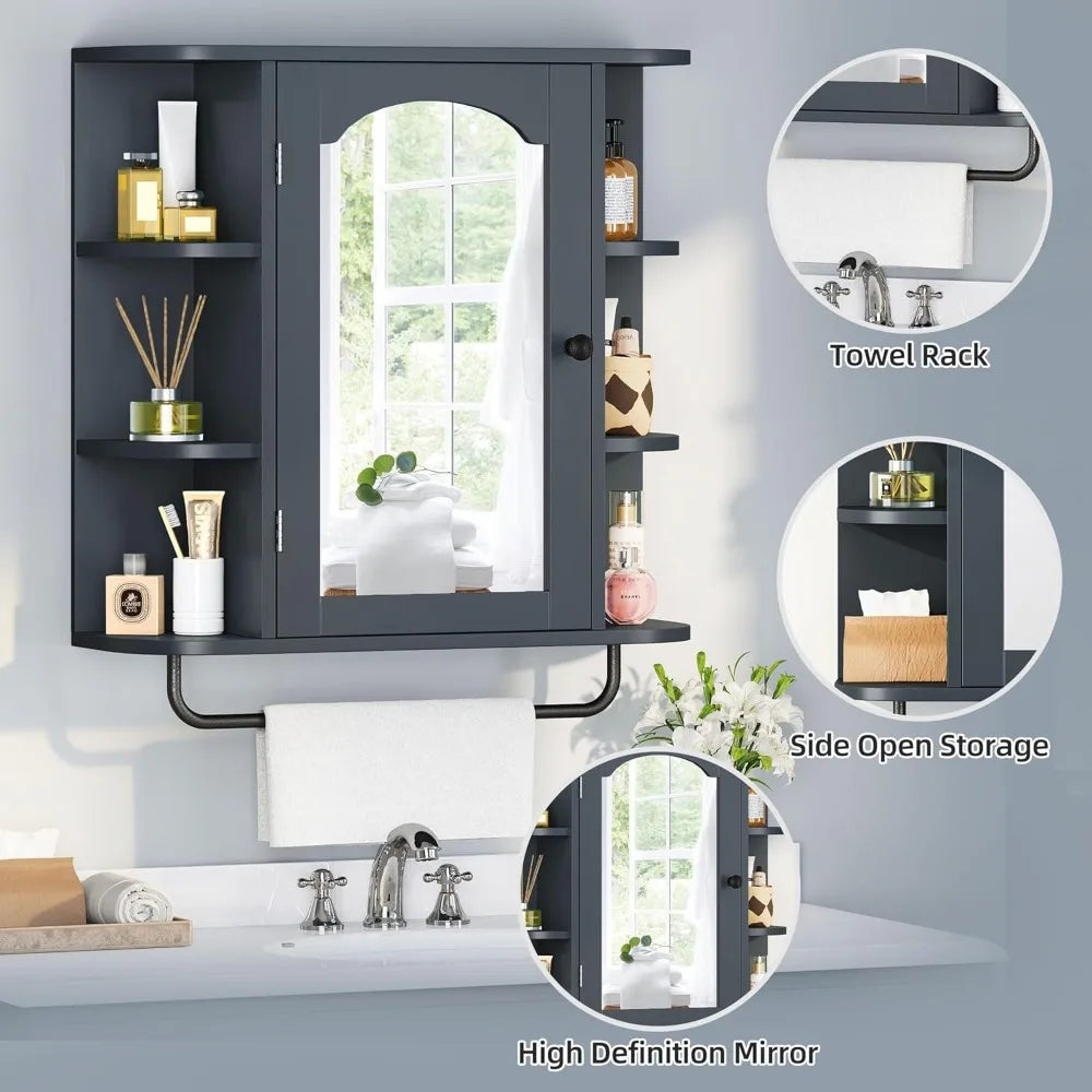 Bathroom Medicine Cabinet with Mirror, Wall Mounted Bathroom Cabinet