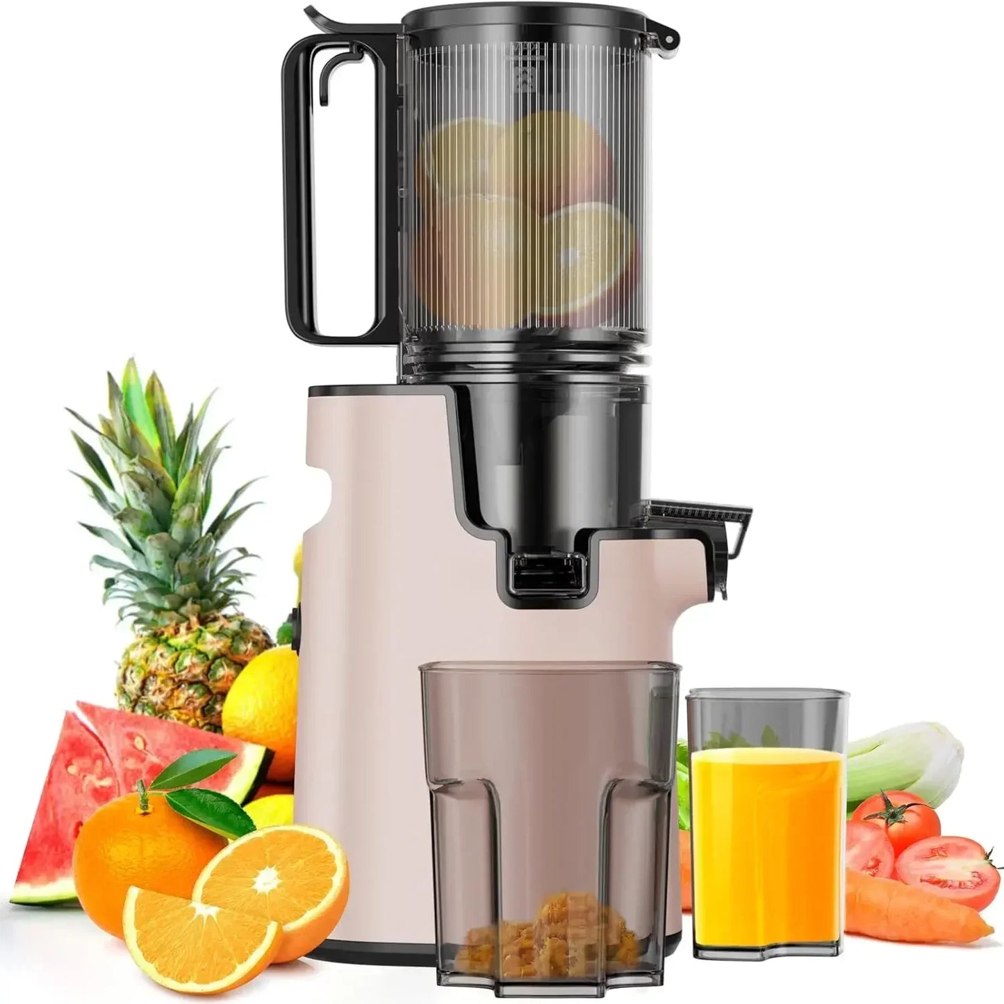 Cold Press Juicer with Blade-less, Slow Masticating Juicer Machines, 5.3" 350W Juice Extractor