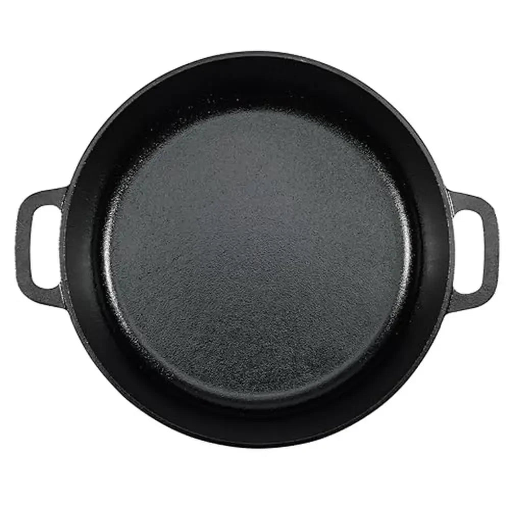Cast Iron Dutch Oven Pot 7 Quart Pre-Seasoned High Heat Retention