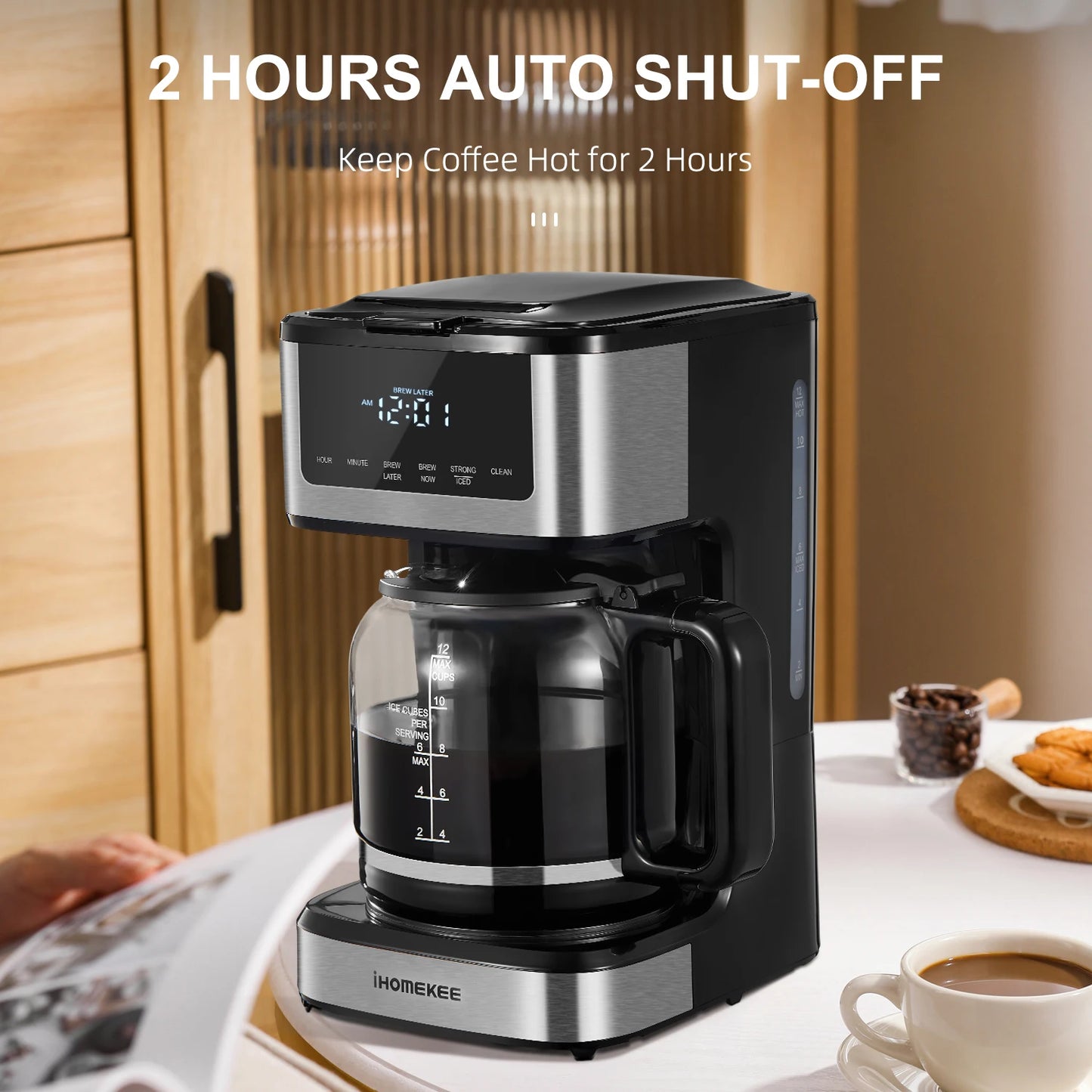 Programmable Drip Coffee Maker 12 Cup with Iced Coffee Function, Touch Screen