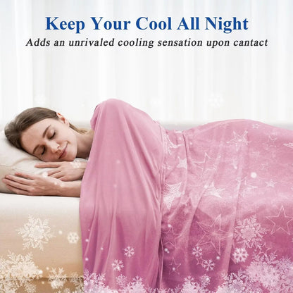 Cooling Blankets Star Print Cooling Throw Blanket, with Double Sided Cold