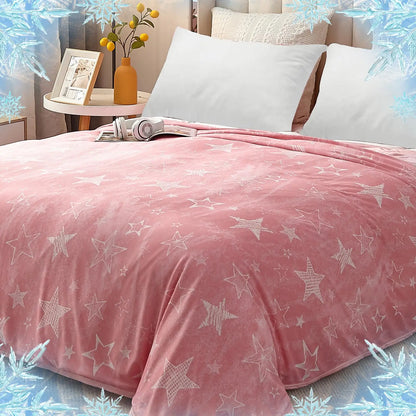 Cooling Blankets Star Print Cooling Throw Blanket, with Double Sided Cold