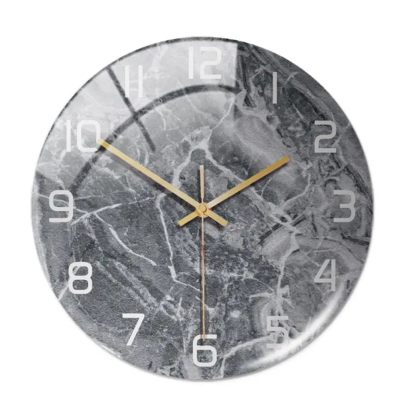 Wall Clock New Listing Round Marble Three-Dimensional Clock 11.81"