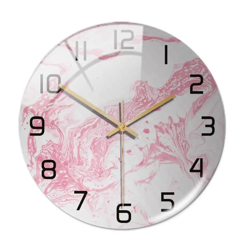 Wall Clock New Listing Round Marble Three-Dimensional Clock 11.81"