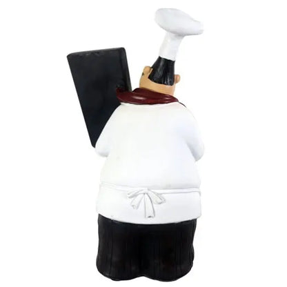 Italian Chef Figurines Kitchen Decor with Chef Chalkboard