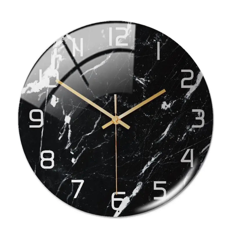 Wall Clock New Listing Round Marble Three-Dimensional Clock 11.81"