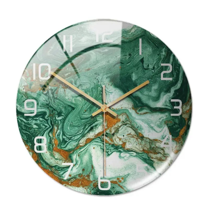 Wall Clock New Listing Round Marble Three-Dimensional Clock 11.81"