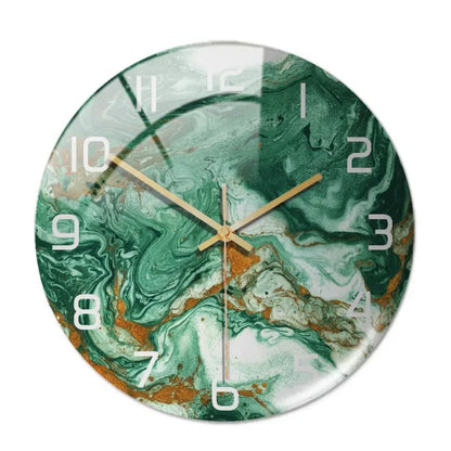 Wall Clock New Listing Round Marble Three-Dimensional Clock 11.81"