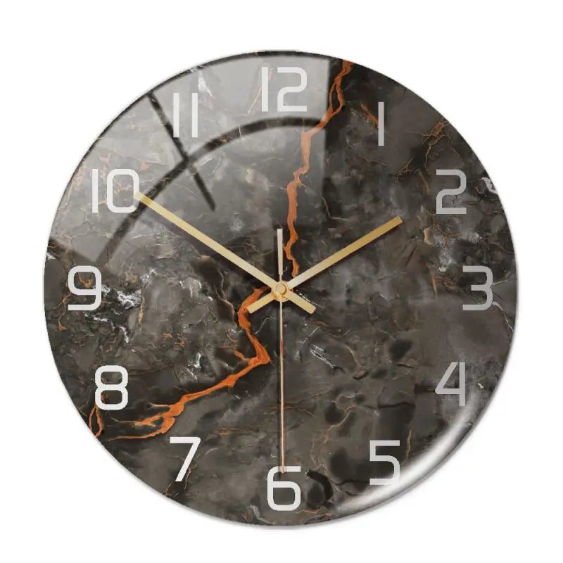 Wall Clock New Listing Round Marble Three-Dimensional Clock 11.81"