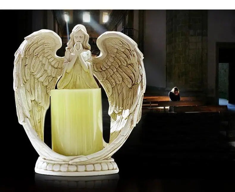 9" Praying Angel Flamless LED Candle Statue