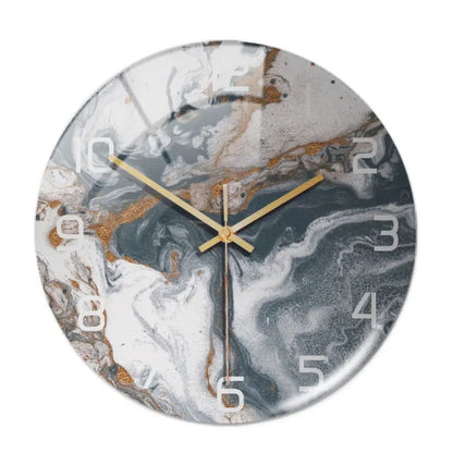 Wall Clock New Listing Round Marble Three-Dimensional Clock 11.81"