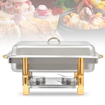 9L Rectangular Food Warmer Chafing Dish Heat Tank Food Insulation