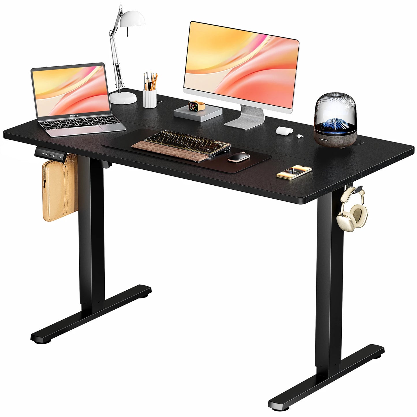 Electric Standing Computer Desk Height Adjustable Workstation Ergonomic Metal Frame