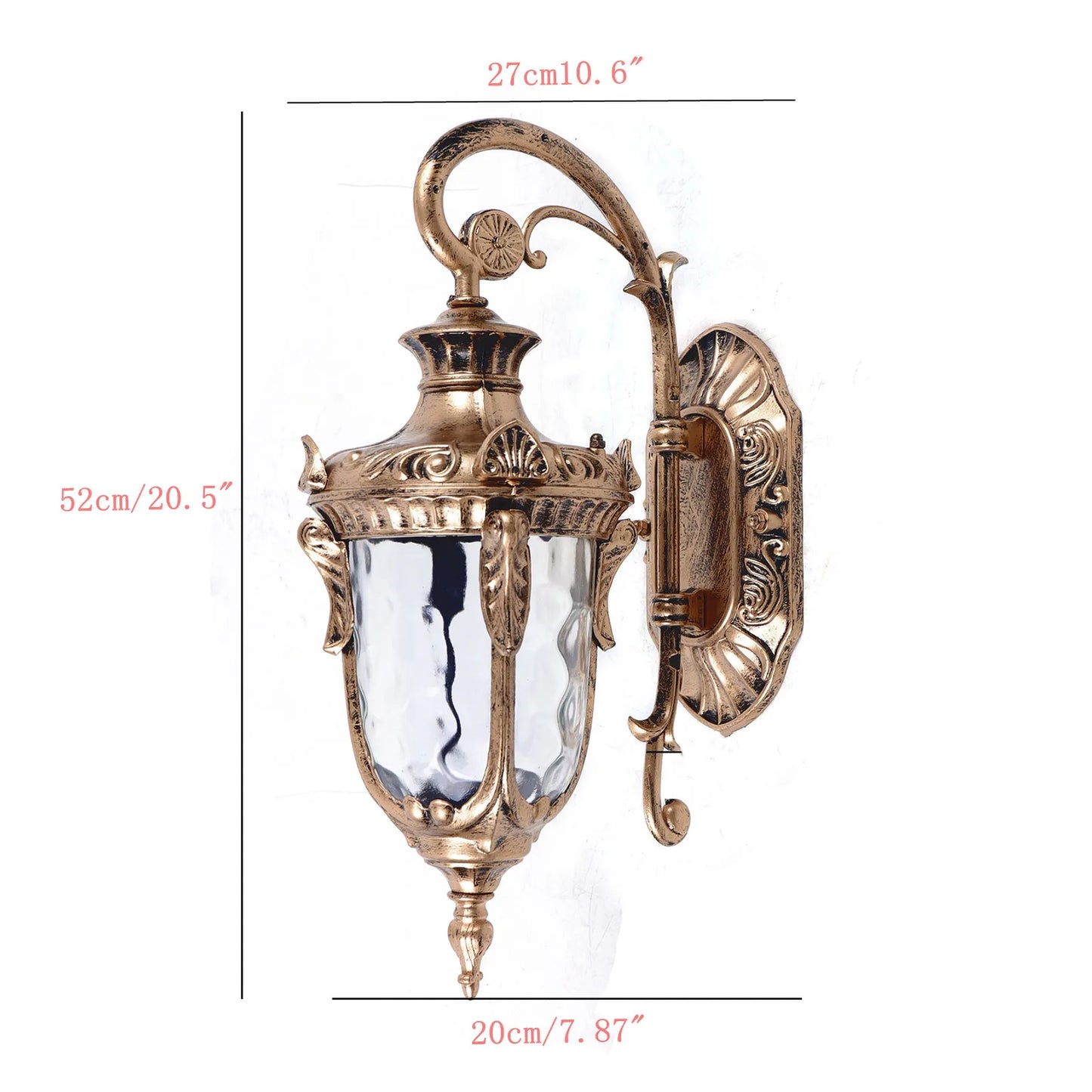 Outdoor Wall Lamp Antique Loft Wood Glass Sconces Vintage