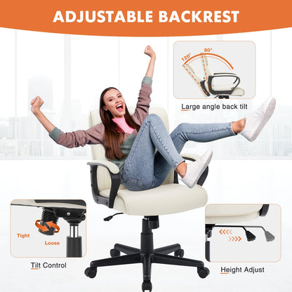 Leather Ergonomic Office Chair Lift and Swivel