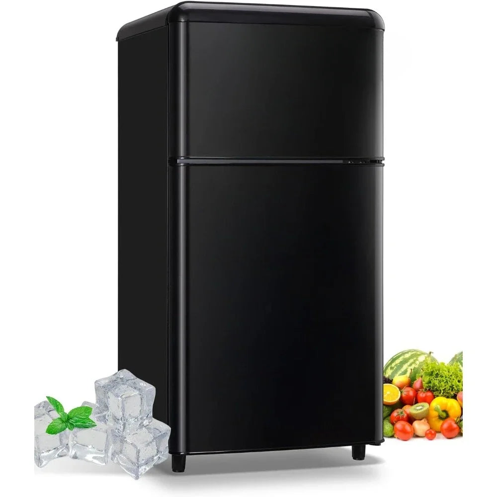 3.5 Cu.Ft Mini Fridge with Freezer, 2 Door Refrigerator with 7 TEMP Modes