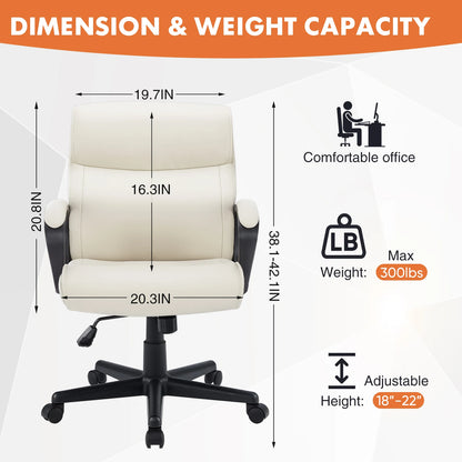 Leather Ergonomic Office Chair Lift and Swivel