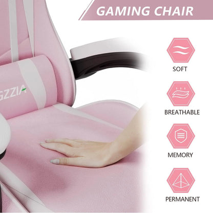 Ergonomic Gaming Chair with Lumbar Cushion & Headrest