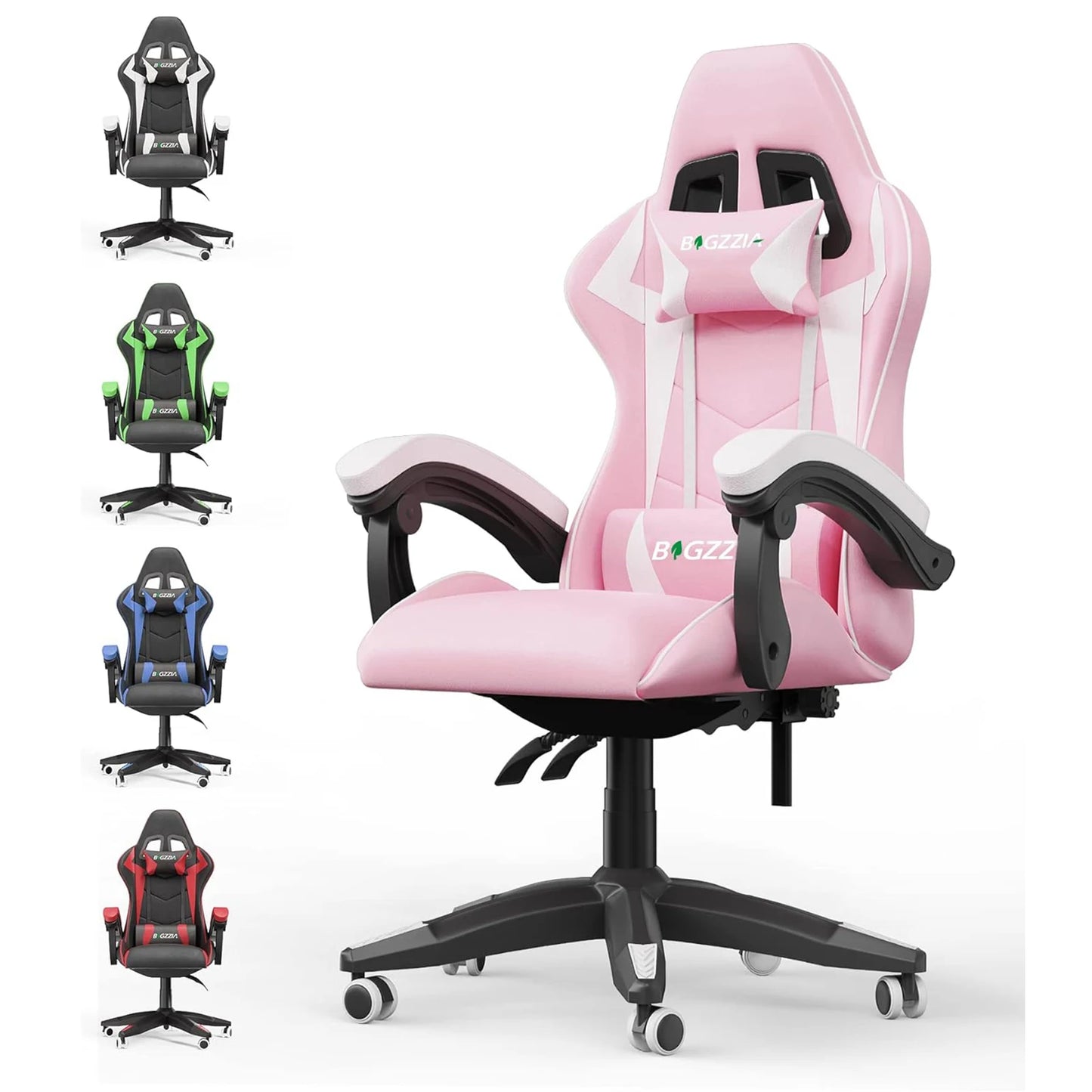 Ergonomic Gaming Chair with Lumbar Cushion & Headrest