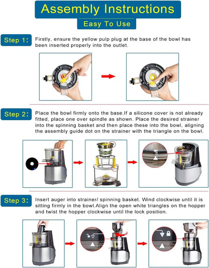 Juicer, Whole Slow Juicer Extractor, Cold Press Juicer Machine Anti-Oxidation for Fruit