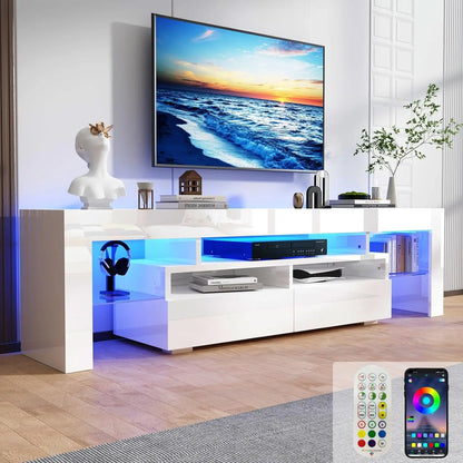 63in TV Stand 65/70 inch TV, Modern LED TV Stand Living Room Storage Drawer