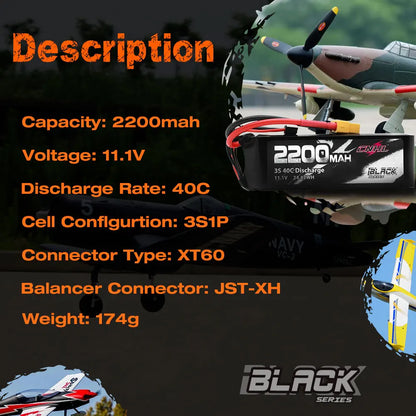 11.1V Lipo Battery 2200mAh 30C 70C With XT60 Plug For RC Airplane Helicopter Dronea