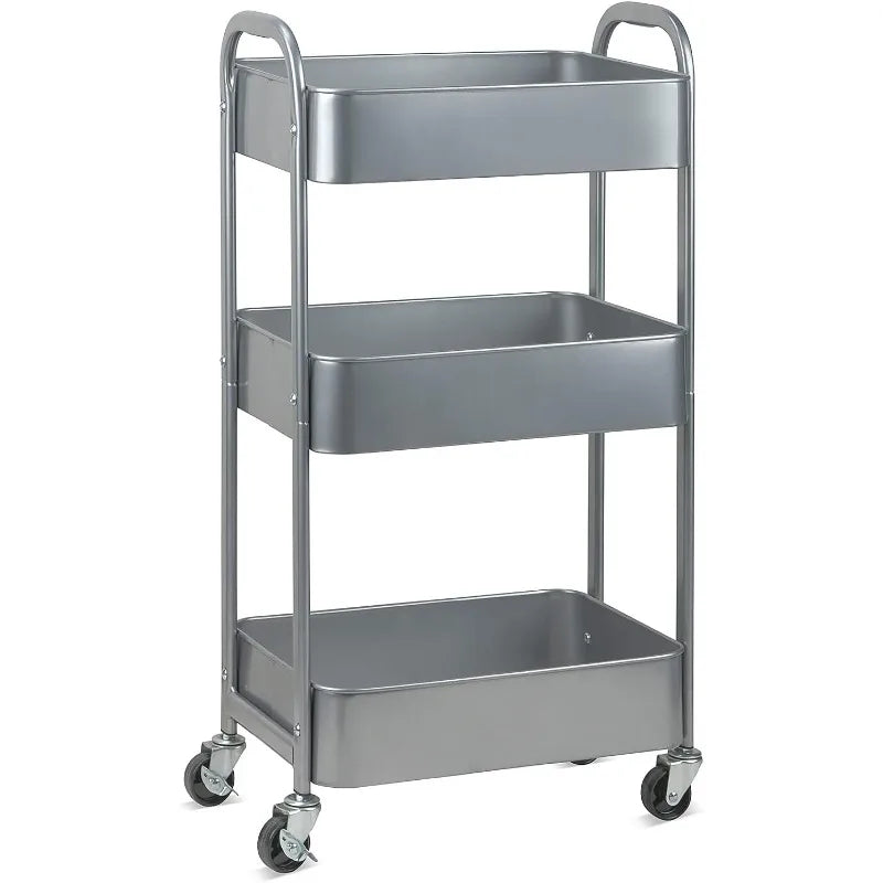 3-Tier Rolling Utility Cart with Caster Wheels,Easy Assembly