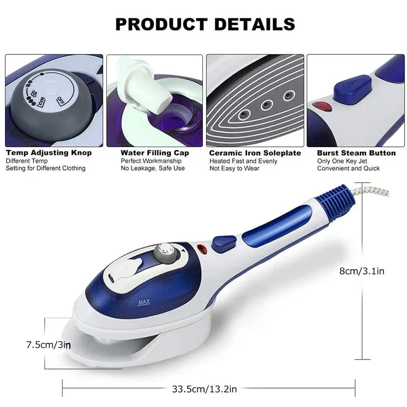 Garment Steamer for Home & Travel - Iron Clothes Generator