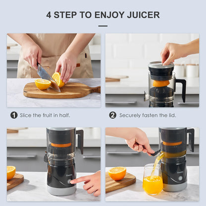 Electric Citrus Juicer, Full-Automatic Orange Juicer Squeezer for Orange, Lemon, Grapefruit