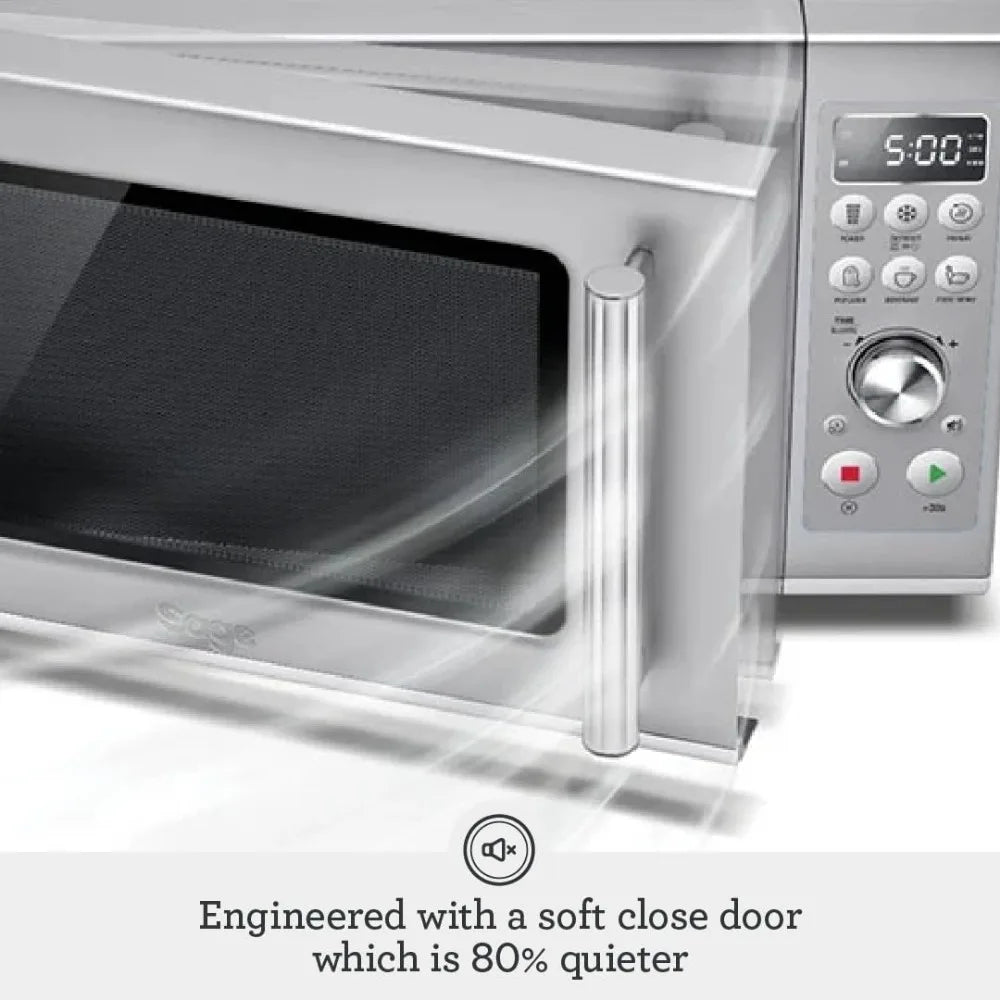 Breville Countertop Compact Wave Soft-Close Microwave Oven, Silver