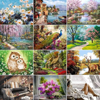 DIY Paint by Number Landscapes Picture For Adults On Canvas Unique Gift