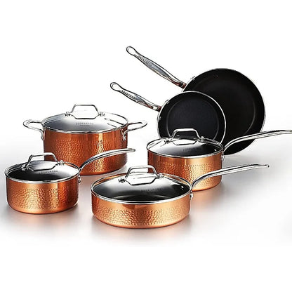 10-Piece Diamond Nonstick Ceramic Induction Cookware Set Scratch-Resistant