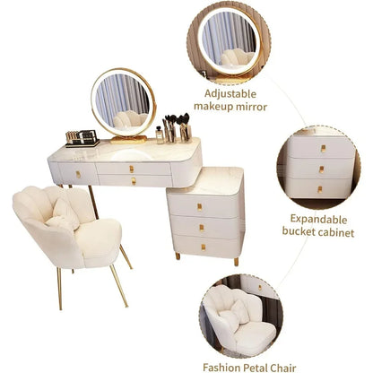 Makeup Vanity with Soft Chair Led Light