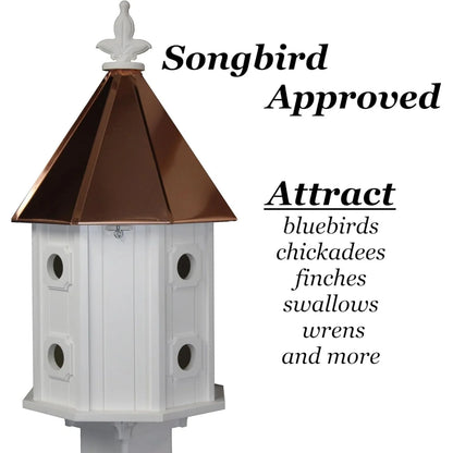 US Two-Story 8 Compartment Weather-Resistant Birdhouse with Copper Roof (4" x 4" Mount)