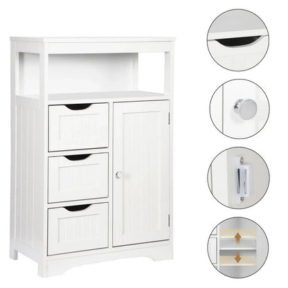 US Bathroom Floor Cabinet Storage Organizer Shelf Standing