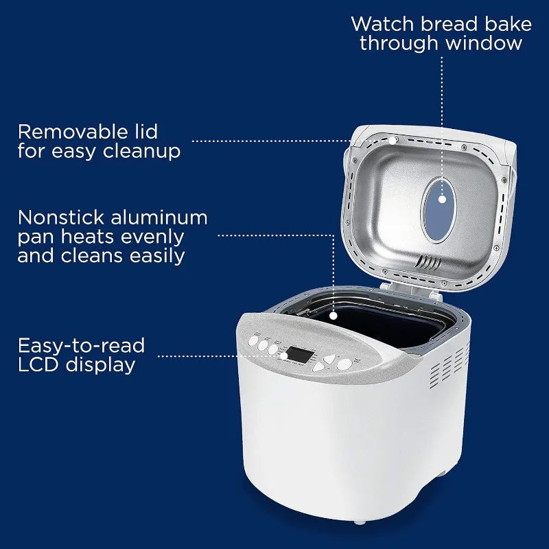 Express bake Bread Maker with Gluten-Free Setting, 2 Pound, White