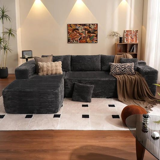 Sectional Couch with L Shape Chaise Modern Modular Sofa