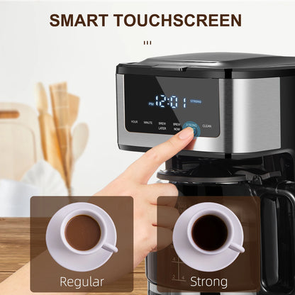Programmable Drip Coffee Maker 12 Cup with Iced Coffee Function, Touch Screen