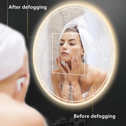 Intelligent Illuminate Big Round Mirror for Bathroom Touch Screen Dimmable